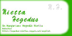 mietta hegedus business card